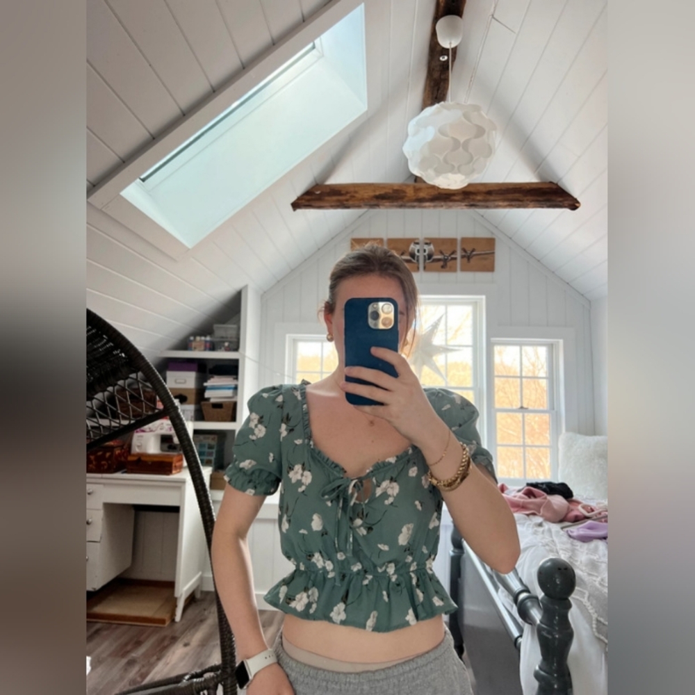 Green Talbots Crop Top, S